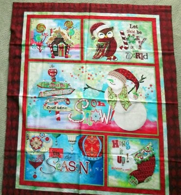 1 panel de tela de costura para colgar/colgar en la pared/acolchar "Oh, Snow" Darling Christmas Foto 1 de 2