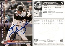 Ryan Langerhans Signed 2001 Choice California-Carolina League All-Stars Card