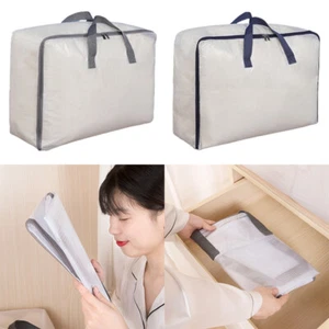 1X PVC Clothes Storage Bags Zipped Organizer Wardrobe Closet Box Bedding DuvetZO - Picture 1 of 16