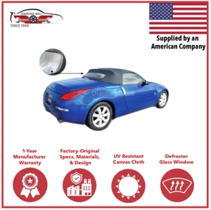 Convertible Soft Top Fits 2003-2009 Nissan 350Z w/DOT Heated Glass Window, Cloth - Picture 1 of 8