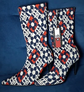BNWT Tommy Hilfiger TH X Richard Quinn Women’s Stiletto Sock Boots - Size 7 - Picture 1 of 5