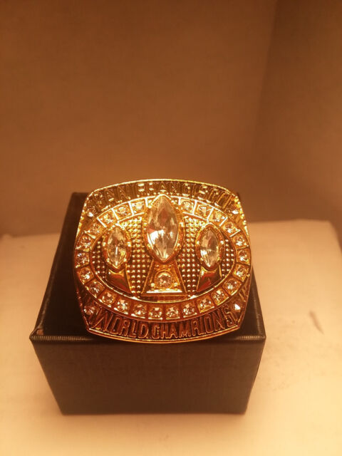 Joe Montana SF 49ers Rhinestone Superbowl Ring Patch Gold -   Denmark