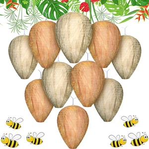 10 Pieces Wasp Nest Decoy Deterrent Hanging Wasp Repellent for Garden - Picture 1 of 12
