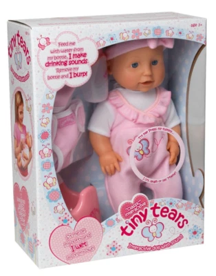Tiny Tears 🍼 Interactive Baby Doll - 38cm - Cries, Wets, Laughs, Drinks & Burps - Image 1 of 4