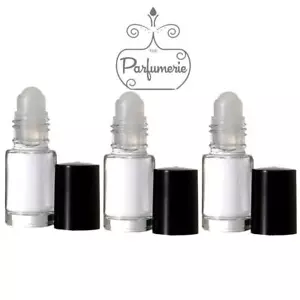 144 Roller Bottles 1/6 oz, 5ml Clear Glass Roll on with Black Cap & Roller ball - Picture 1 of 4