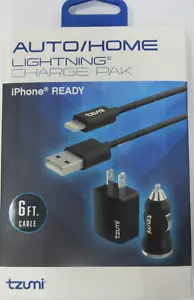 TZUMI AUTO/HOME 3661B 6ft iPHONE READY CHARGE PAK UPC: 817243036617 - Picture 1 of 2