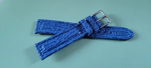 altes marburger 18 mm Leder-Armband blau (Hai), Dorn-Schließe silbern Nr. 8890 - Bild 1 von 6