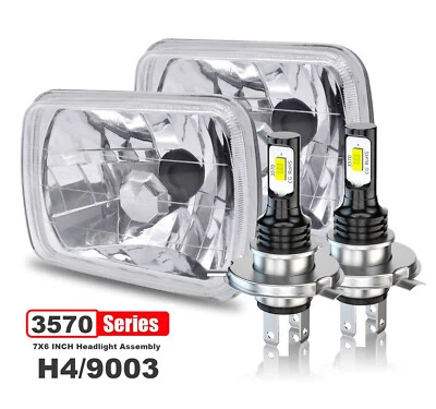 Par de faróis de LED 5x7" 7x6" 90W feixe Hi/Lo para Dodge D150 D250 D350 Ram 50 H4 - Imagem 1 de 4
