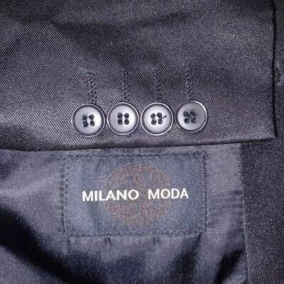 Blazer Mens 38L Black Suit Jacket Prom Shiny Sheen Date Fancy Interview Dinner - Image 1 of 4