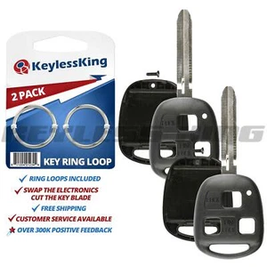 2 New Uncut Ignition Key Keyless Remote Fob Replacement Shell Case Blade Repair - Picture 1 of 4