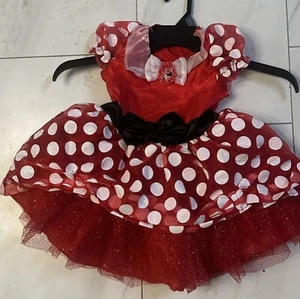 Disney Minnie Mouse Girls Adorable Red Polka Dot Dress Halloween Costume M(8-10) - Picture 1 of 3