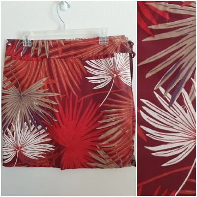 Saia lápis elástica GAP comprimento do joelho sem forro ferrugem vermelha tropical 12 33 polegadas cintura - Imagem 1 de 4