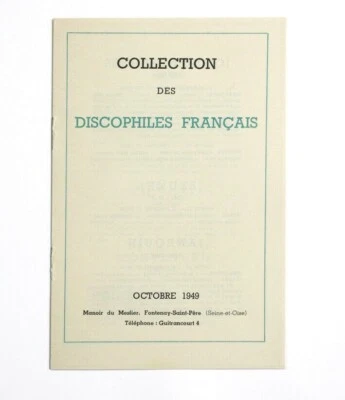 LES DISCOPHILES FRANCAIS Catalog 1949 Meyer french records disques livre book - Image 1 of 3