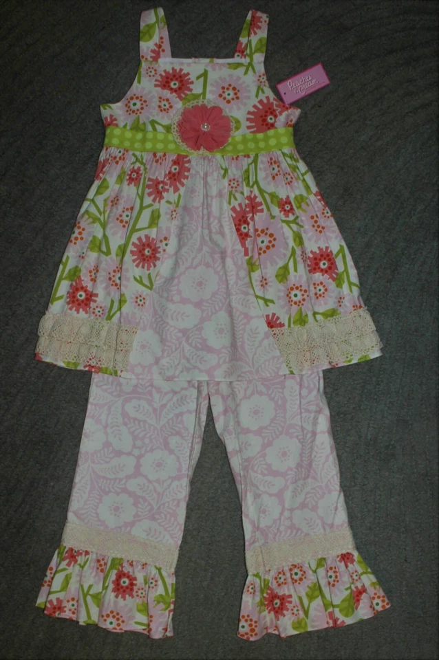 Juego de 2 piezas (túnica y pantalón) Peaches 'n Cream para niñas - talla 7 - nuevo con etiquetas Foto 1 de 4