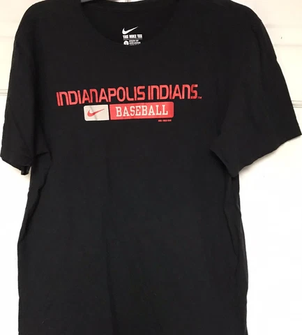 Nike Athletic Cut Indianapolis Indians Black T-Shirt, Mens L Cover