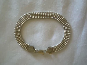 Sterling Silber 925 Mesh Kugel Perlen Armband 8 mm breit 7" lang ITALIEN - Bild 1 von 7