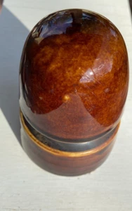 Antique Brown Insulator Porcelain Ceramic Electrical Powerline Telephone Pole - Picture 1 of 5