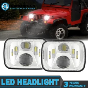 AUXBEAM 2X For Chevrolet Cherokee XJ Wrangler YJ 7x6" LED Headlight Hi-Lo Beam - Picture 1 of 9