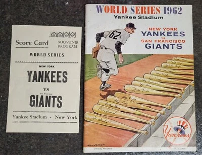 Oct 10 1962 Game 5 World Series Program & Rare Score Card  Yankees 5 Vs Giants 3 - Image 1 of 4