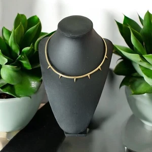 Vintage ? Skurriles goldfarbenes Stachelhalsband 20" Halskette - Bild 1 von 8