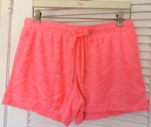 LILLY PULITZER Peppi Terry Knit Shorts ZIG ZAG Sunrise Coral EXTRA LARGE NWT - Picture 1 of 4