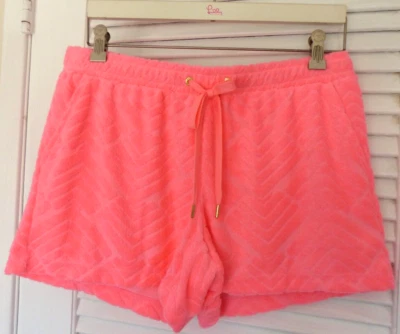 Pantalones Cortos LILLY PULITZER Peppi Terry Tejido ZIG ZAG Sunrise Coral EXTRA GRANDES NUEVOS CON ETIQUETAS Foto 1 de 4