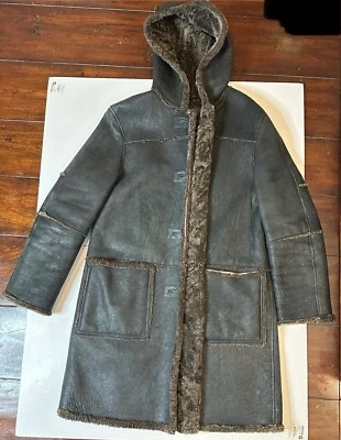 UTEX DESIGN WOMENS JACKET M GENUINE LEATHER SHEARLING HOODED - Image 1 of 4
