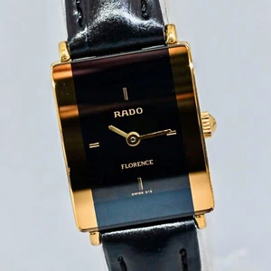 *NEAR MINT* RADO FLORENCE 153.3606.2N Quartz Gold×Black Dial 18mm Ladies Watch - Picture 1 of 12