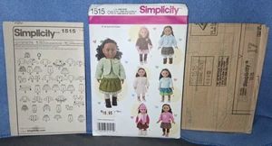 Simplicity 1515 Doll Clothes for 18" Doll Tops Leggings Skirt Boots Fall Looks - Picture 1 of 5
