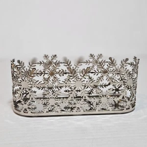 Bath & Body Works Silber SCHNEEFLOCKEN 1,3/1,6 Unzen Mini Trio Kerzenhalter Hülle - Bild 1 von 9