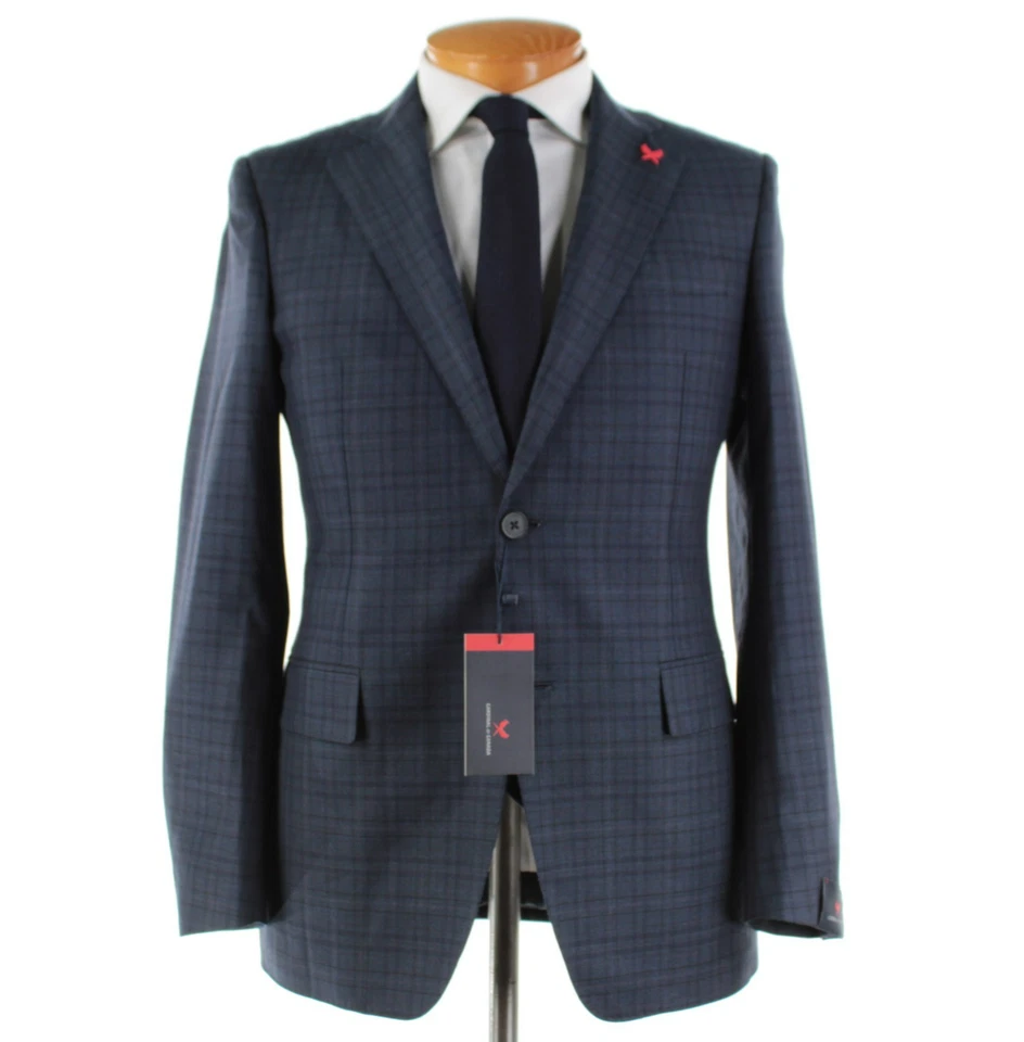 Abrigo deportivo de lana Cardinal of Canada nuevo con etiquetas talla 38R EE. UU. en azul con cuadros marrones y grises Foto 1 de 4