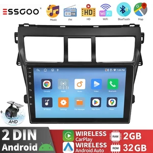 2+32G Android 14 Car Radio GPS Stereo CarPlay AHD For Toyota VIOS Yaris 2007-12 - Picture 1 of 13