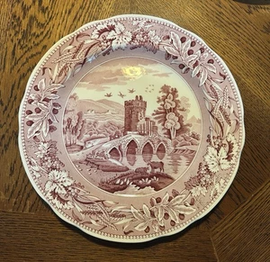 Spode Archive Collection Traditions Series Lucano Plate 10.5" Pink/Red - Picture 1 of 3