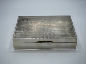 BOITE A CIGARES OU TABAC ARGENT MASSIF ORIGINE ITALIE - Picture 1 of 7