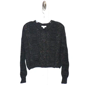 Harper Canyon Mädchen Langarm Metallic Glanz Zopfmuster Pullover schwarz XLarge - Bild 1 von 3