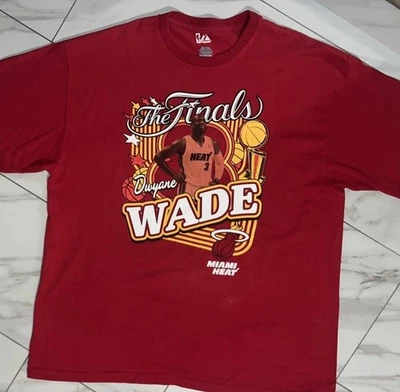 Vintage Miami Heat Dwyane Wade 2-Sided Majestic NBA Finals T-Shirt Men’s 2XL - Image 1 of 4
