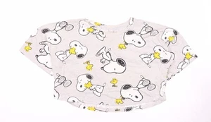 Peanuts Damen Pyjama Oberteil Grau XS Snoopy - Bild 1 von 12