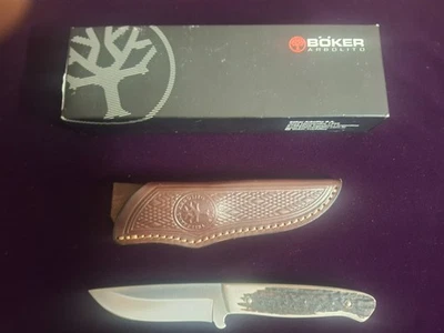 Boker Cuerno De Ciervo Fixed Knife 5" N695 Stainless Blade, Relincho 100 12 - Image 1 of 2