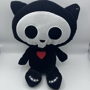 Fiesta Skelanimals Dax Scheletro Gatto Peluche 10” Nero Rosso Cuore Gotico Emo Giocattolo - Foto 1 di 17