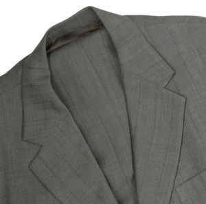 Traje de hombre 44 L a medida a rayas 100 % lana lona completa frente plano - Imagen 1 de 19
