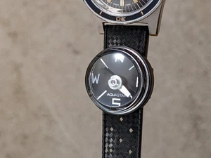 NOS Aquastar Button Gauge Strap Dive Compass - Bild 1 von 10