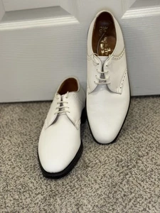 Herren Größe 8D weiß Andover Pro DuPont Corfam wetterfester Golfschuh gebraucht, in einwandfreiem Zustand - Bild 1 von 10