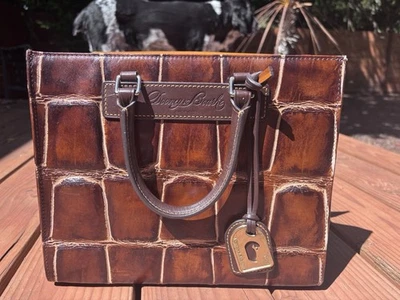 Bolso de Mano Dooney Bourke Vintage Marrón Rico Cocodrilo Repujado Foto 1 de 4