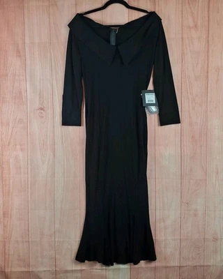 Vestido Norma Kamali Hombro Descubierto Cola de Pescado Para Mujer Talla S/36 Negro Elastizado Calce Ajustado Foto 1 de 4