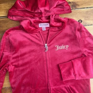 Juicy Couture Hoodie Women’s XS Pink Velour Mean Girls Full Zip Sweatshirt NWOT - Picture 1 of 9