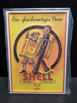 Shell Blechschild Ein gleichw.Paar lim. Edition Motiv 1939 20x30 cm Aufl. 6.500 - Bild 1 von 2