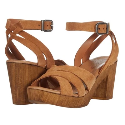 Eric Michael Womens Luna Heeled Sandals EU 36 US 6 Tan Leather Strappy NIB - Image 1 of 4