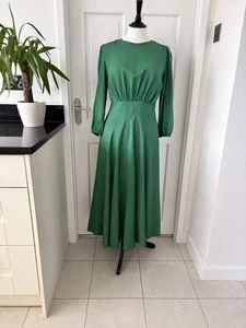 DIXIE .. Fabulous Green Long Sleeve 'A' Line Dress Size M (UK 10) - Picture 1 of 9