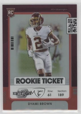 2021 Panini Contenders Optic Ticket Red Prizm /175 Dyami Brown #65 Rookie RC - Image 1 of 2