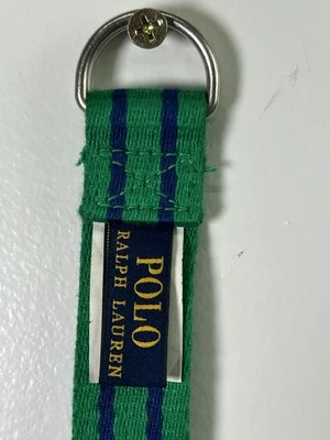 Polo Ralph Lauren Boys Woven Blue And Green Stripe Belt Size M Foto 1 de 4